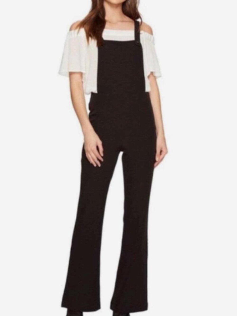 Romeo + Juliet Couture Wide Leg Overall Jumpsuit Women's Black Size Medium NWT